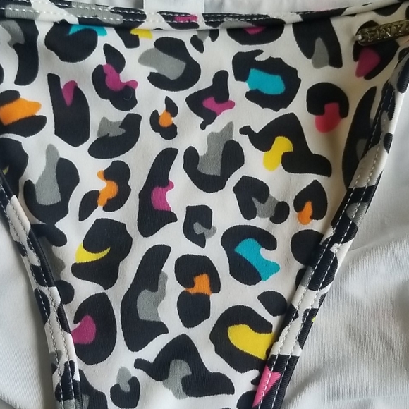 Leopard print bikini bottoms with straps by Pink - Picture 2 of 6